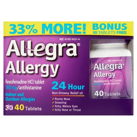 Allegra 24 Hour Allergy Tablets, 40 Ct *Damaged Box* *Exp 10/2025* *Packaging May Vary*