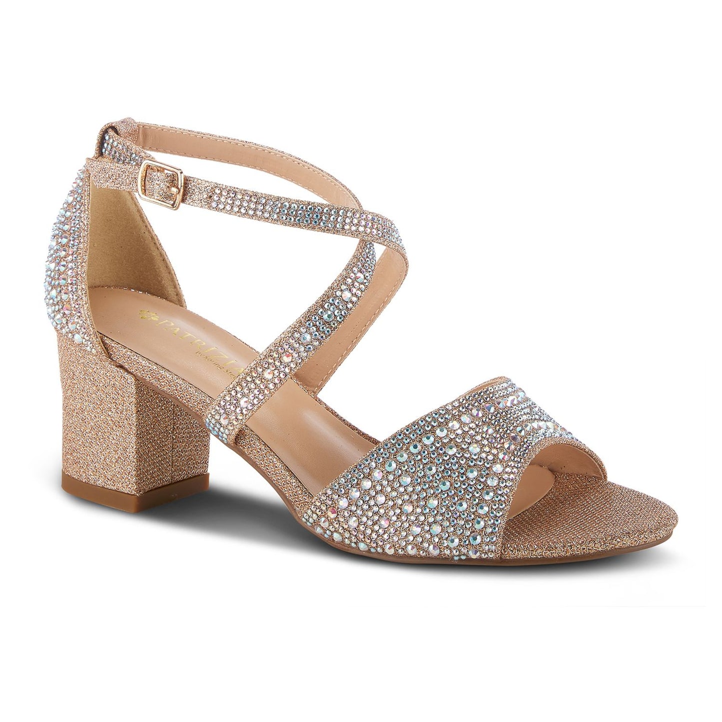 Women's 8.5 Patrizia Delamore Dress Sandals Silver Faux Crystals