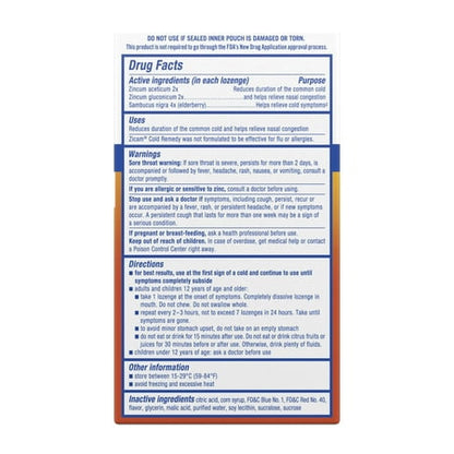 Zicam Cold Remedy Zinc Lozenges, Elderberry Flavor, Homeopathic, Soothes Sore Throat and Coughs, Cold Shortening Medicine, Shortens Cold Duration, 25 Count *Exp 2026/10*
