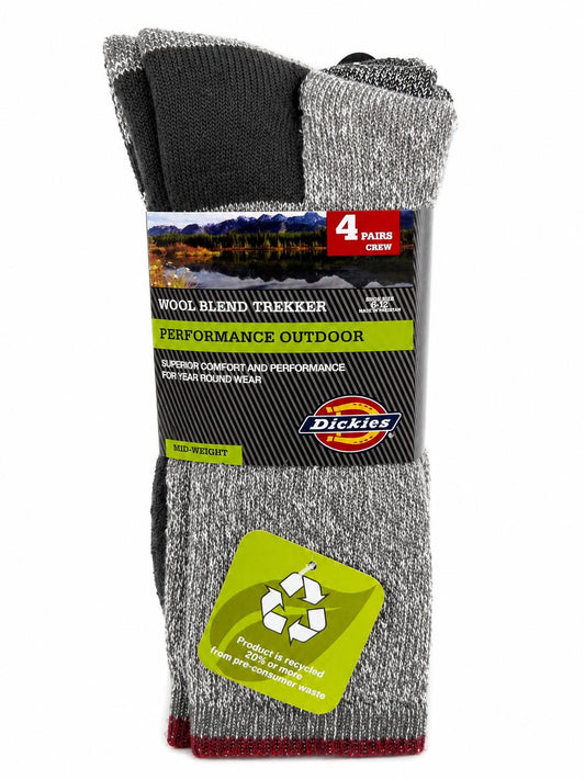 4 Pair Mens Dickies Wool Blend Crew Sock
