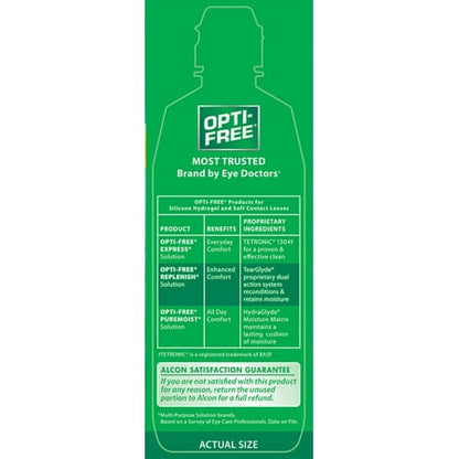OPTI-FREE Replenish Disinfecting Contact Lens Solution for Daily Contact Lens Cleaning Use, 10 fl oz *1/31/28* *Damaged Box*