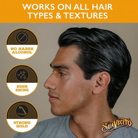 Suavecito Firme Hold Styling Gel, for All Hair Types, Men, 8 oz