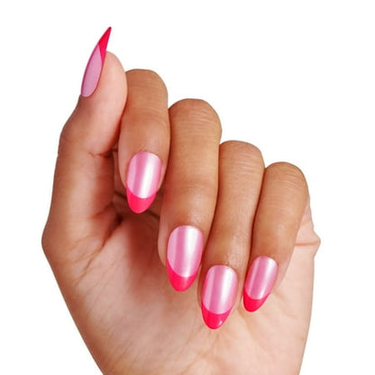 KISS imPRESS Design Press on Nails, My Daydreams, Pink, Medium Almond, 30 Count