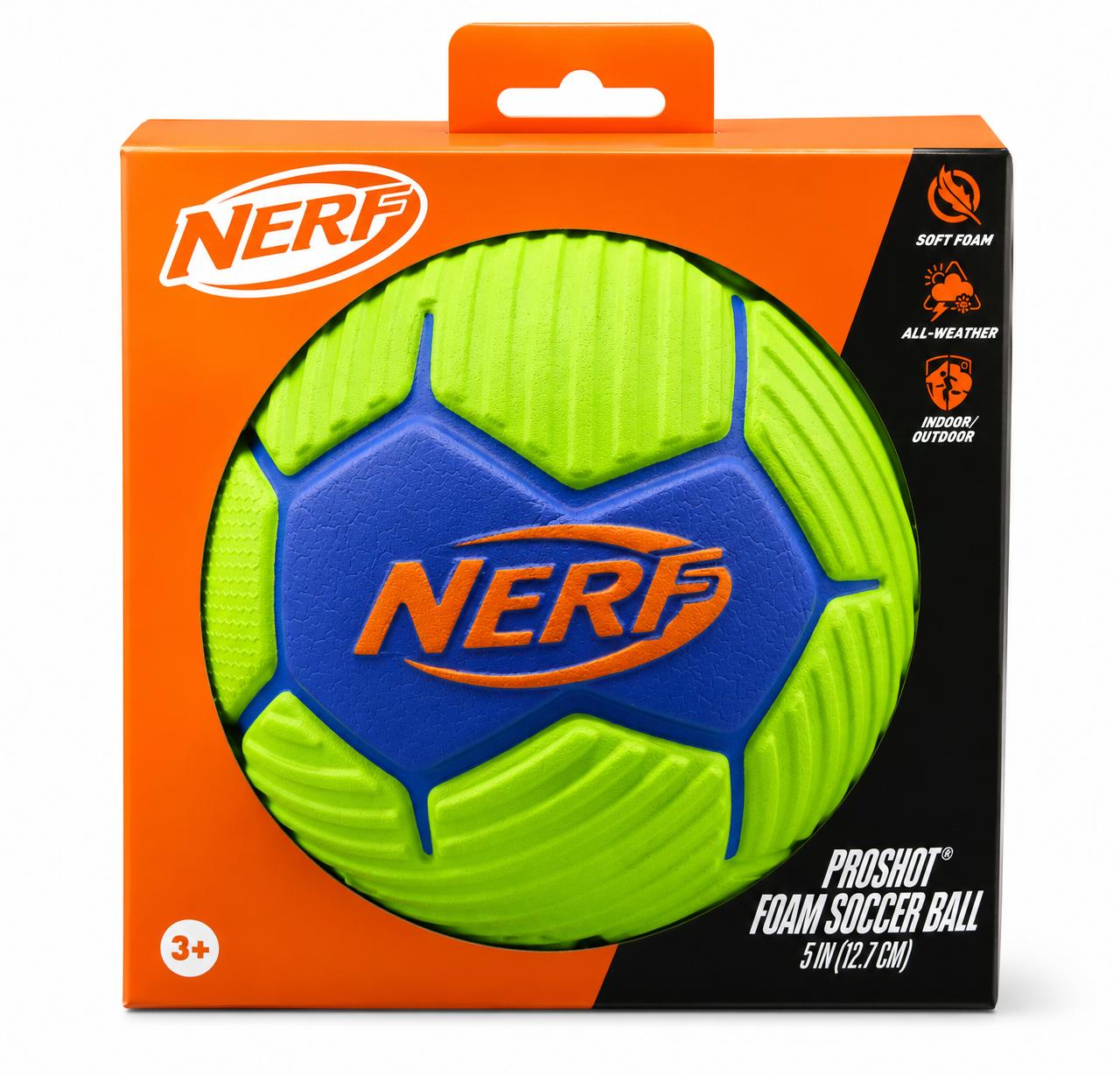 NERF Proshot Soccer Ball 7in Soft Foam Indoor Outdoor