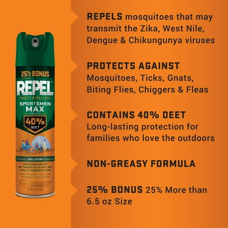 Repel Sportsmen Max Formula Insect Repellent Aerosol Spray w/ 40% DEET, 8.125 Ounces