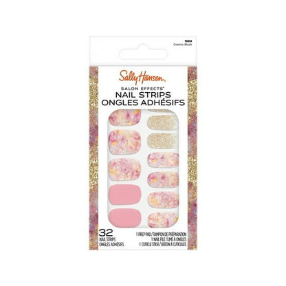 Sally Hansen Salon Effects Nail Strips, Cosmic Blush, 32pcs