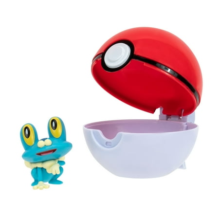 Pokemon Clip N Go Froakie and Poke Ball - Includes 2-Inch Battle Figure and Poke Ball Accessory