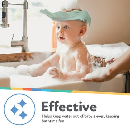 Nuby Baby Bath Hat with Contoured Design and Adjustable Strap, Gray