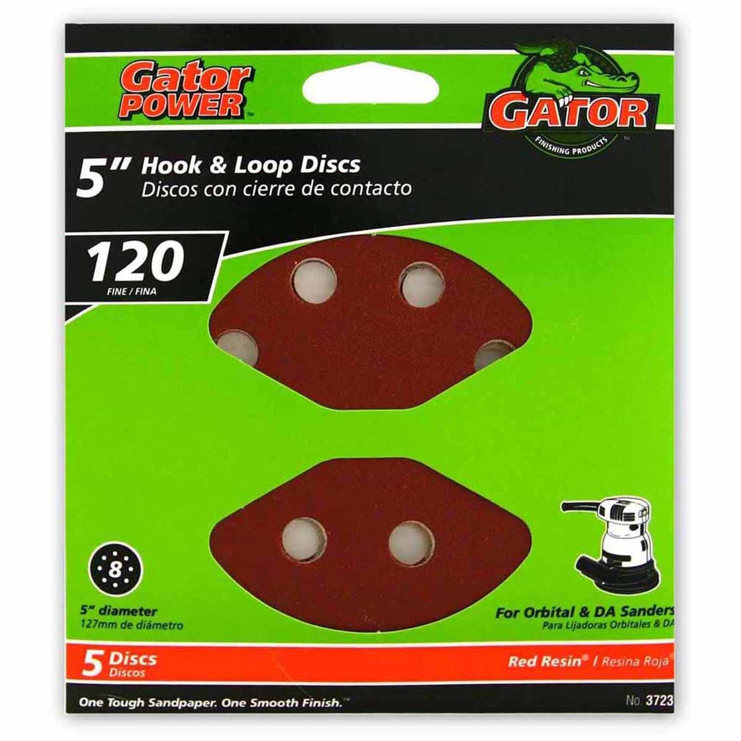 Gator 5 in. Aluminum Oxide Hook and Loop Sanding Disc 120 Grit Fine 5 pk