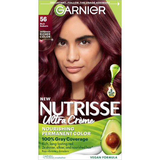 Garnier Nutrisse Nourishing Permanent Hair Color Creme, 56 Rich Auburn *Damaged Box*