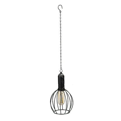 Evergreen 19.6 Solar Hanging Lantern with Chain and LED Bulb, Rounded