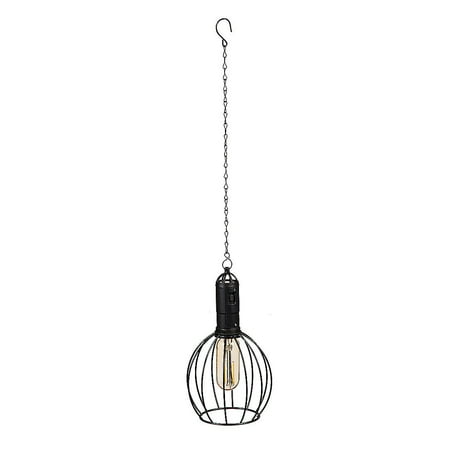 Evergreen 19.6 Solar Hanging Lantern with Chain and LED Bulb, Rounded