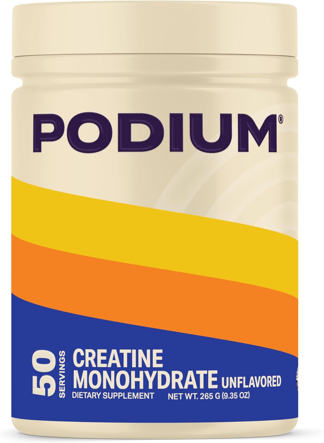 Podium Nutrition, Solos | Creatine Monohydrate, 50 Servings, Unflavored, Boost Athletic Performance *Exp 7/27*
