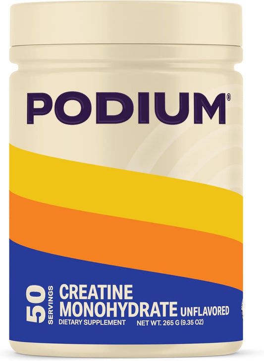 Podium Nutrition, Solos | Creatine Monohydrate, 50 Servings, Unflavored, Boost Athletic Performance *Exp 7/27*