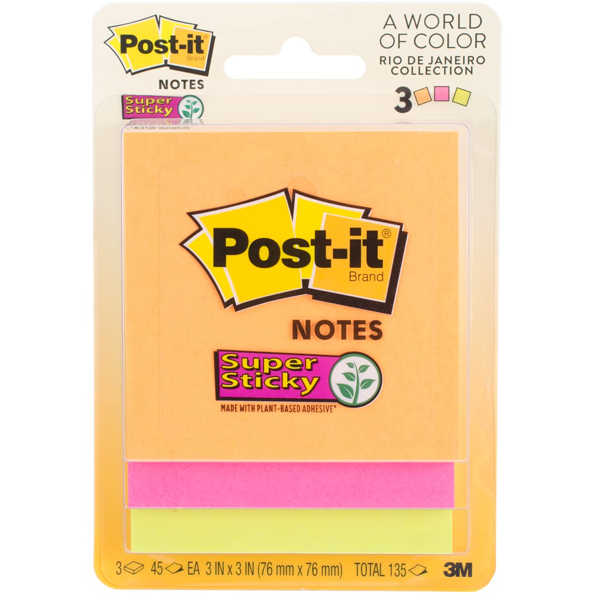 3PK RIO COLORS Post-It - Quantity 6