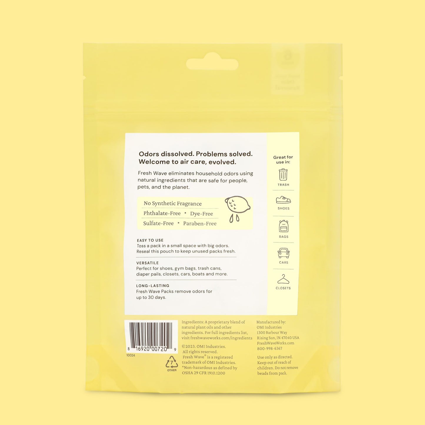 Lemon Odor Eliminating Packs | 6 ct.