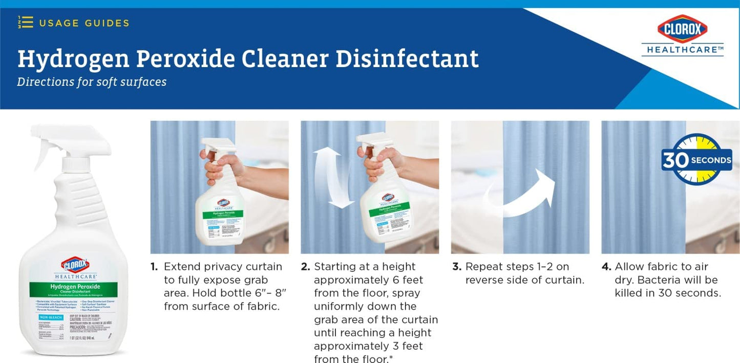 Clorox Healthcare Hydrogen Peroxide Cleaner Disinfectant Spray 1qt