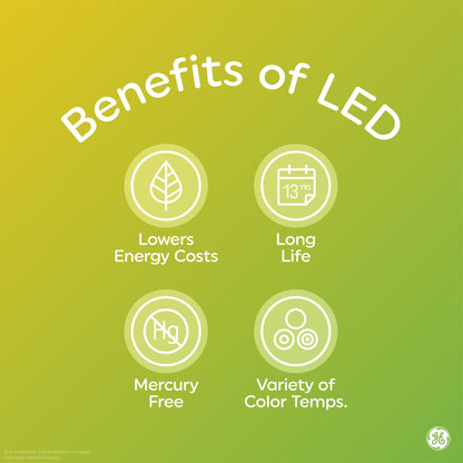 GE 2pk 60W G25 LED Globe Filament Clear Light Bulbs