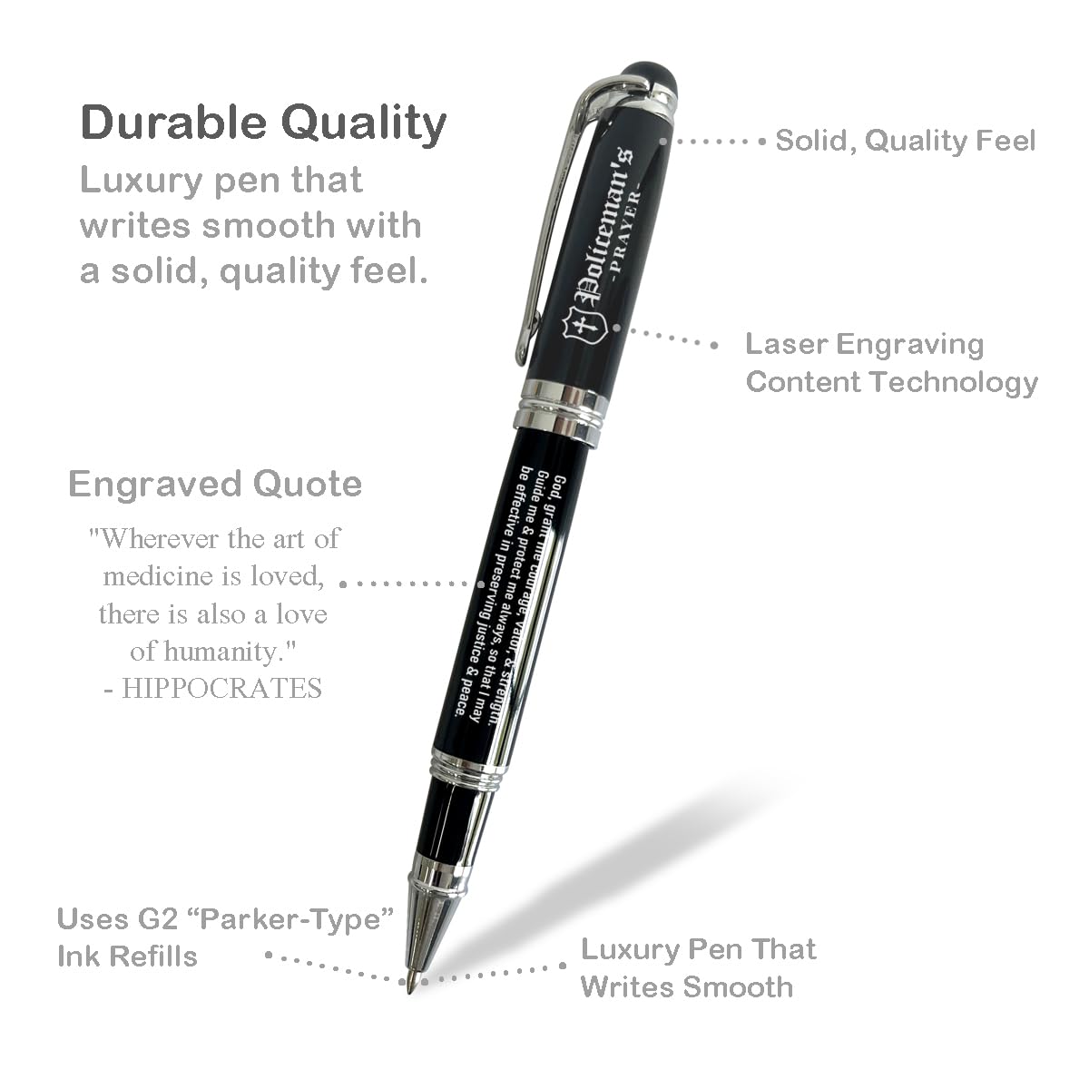 SUSZDOU Policeman Prayer Inspirational Bible Verse Pen