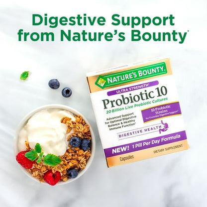Nature's Bounty Controlled Delivery Digestive Probiotic Caplets Dietary Supplement - 30 ct *Exp 01/2026* *Damaged Box*