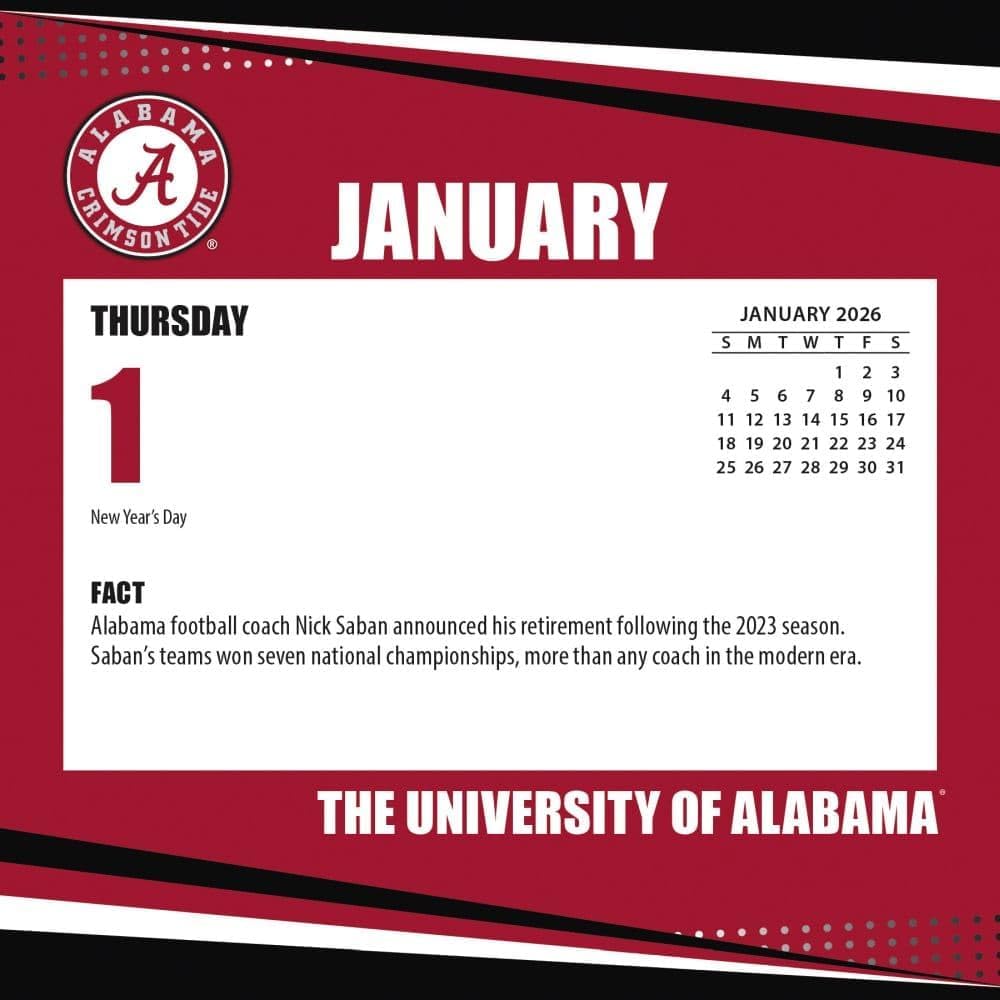 Turner Sports - Alabama Crimson Tide 2026 Box Calendar - Multicolor