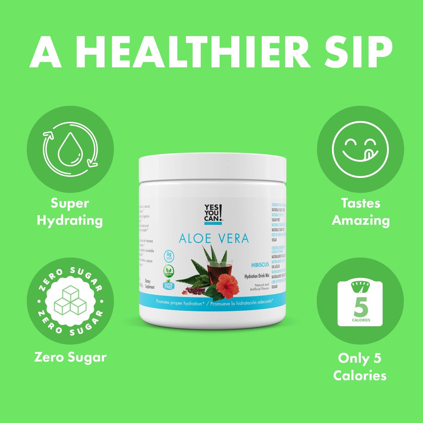 Aloe Vera Powder Drink Mix - Hydration Booster 40 Servings