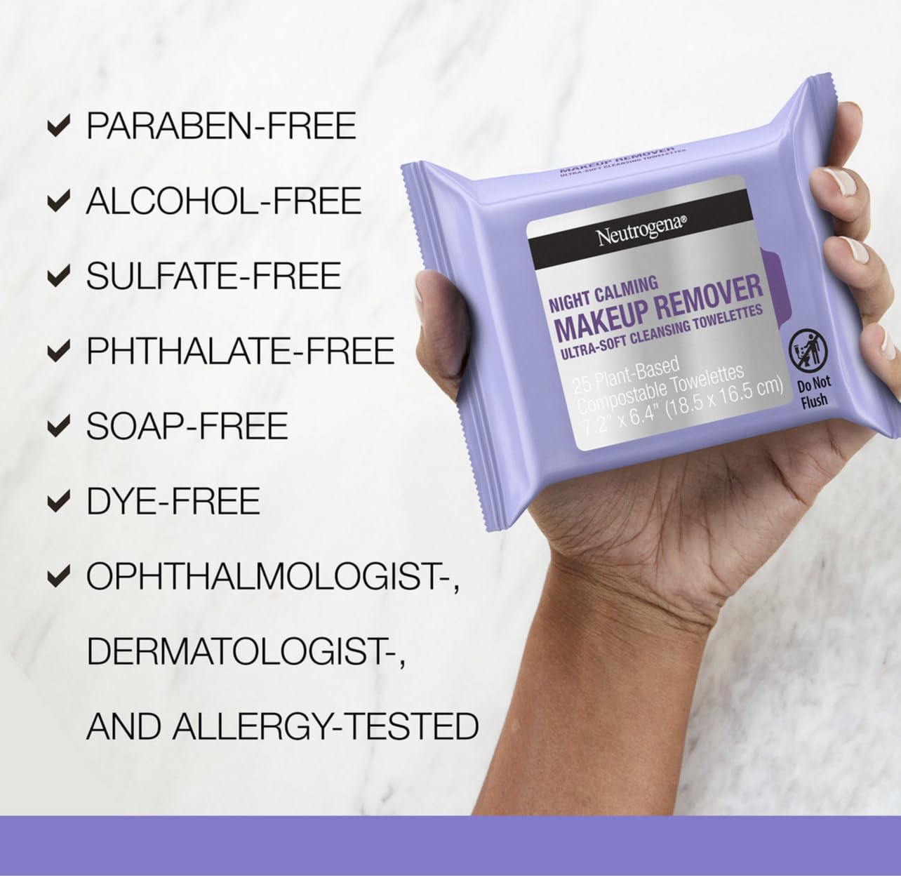 Neutrogena Night Calming Makeup Remover Towelettes 125 ct