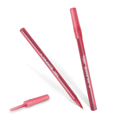 BIC Round Stic Xtra Life Red Ballpoint Pens, 10-Count Pack