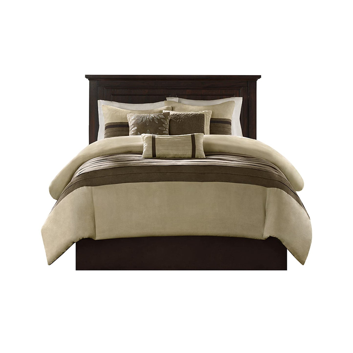 Madison Park Faux Suede Comforter Set, Queen, 7pc