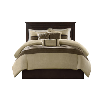 Madison Park Faux Suede Comforter Set, Queen, 7pc