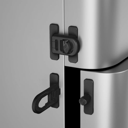 2 Pack Child Proof Refrigerator Lock with Sticky Adhesive Pads - Black