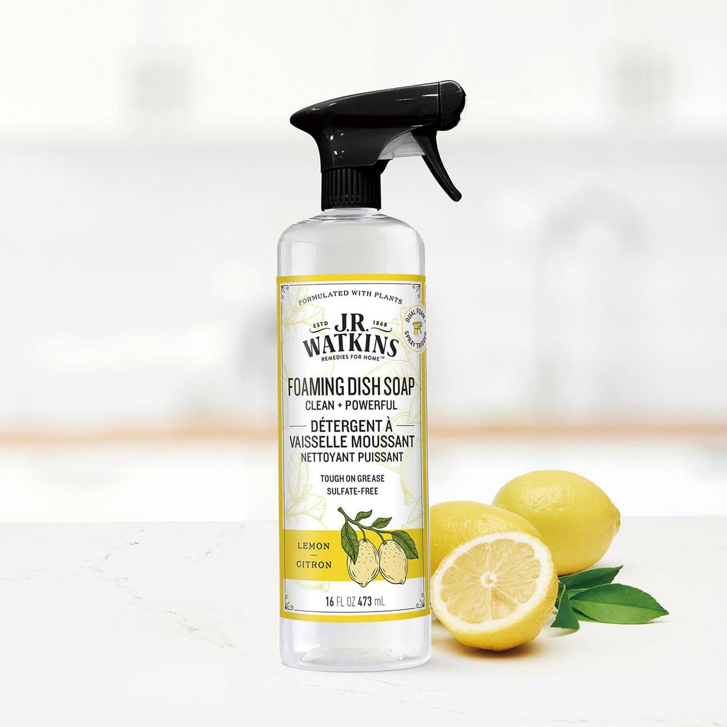 J.R. Watkins Foaming Dish Soap Lemon 16 oz