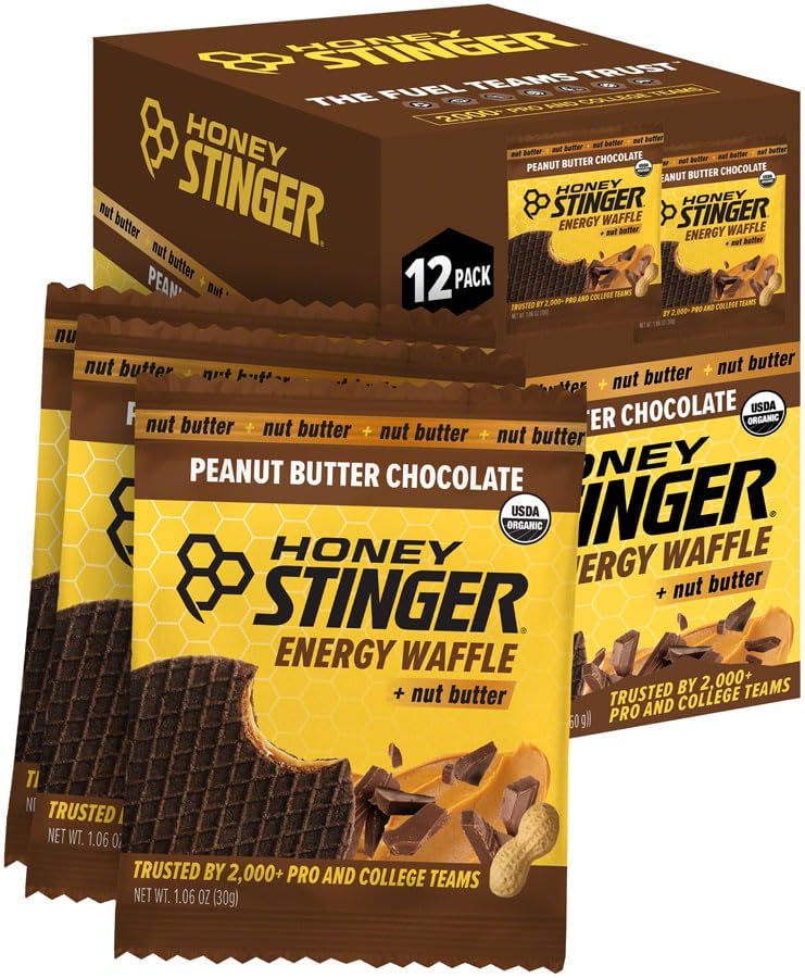 Honey Stinger Organic Peanut Butter Chocolate Waffles - Waffle Sandwich with Honey & Whole Grain Wafers (BB Sept. 26 2026)