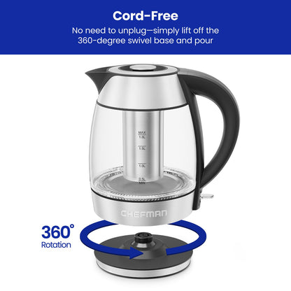 Chefman Rapid-Boil 1.8L Electric Tea Kettle