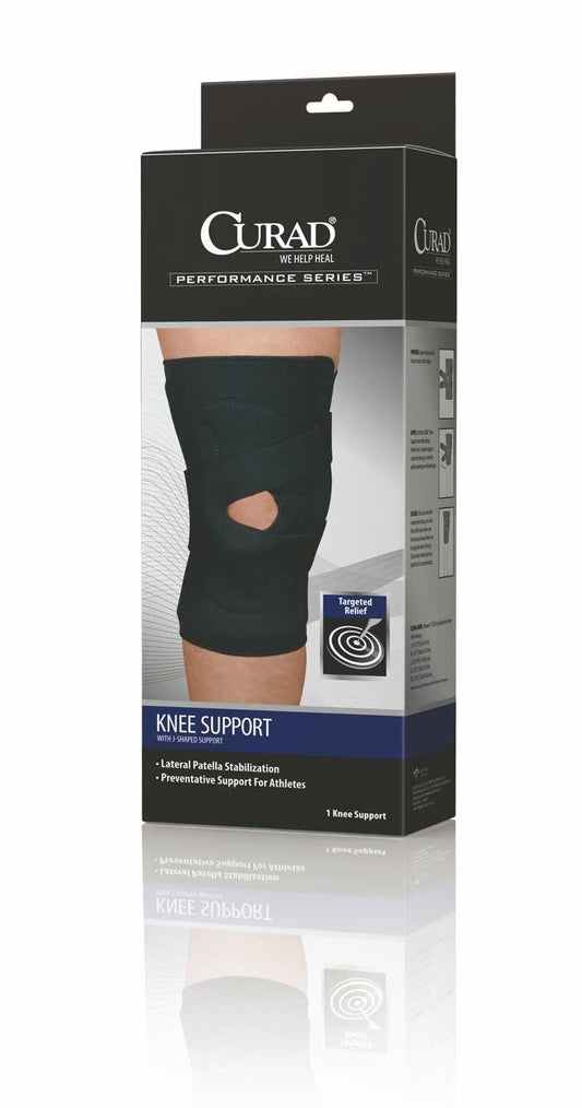 Curad Knee Support With J Shaped Support Small, Right Knee *Damaged Package See Desc*