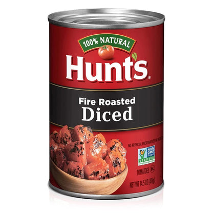 Hunt's Fire Roasted Diced Tomatoes, 14.5 Ounce (Pack of 8) (BB Sep 15 2027)