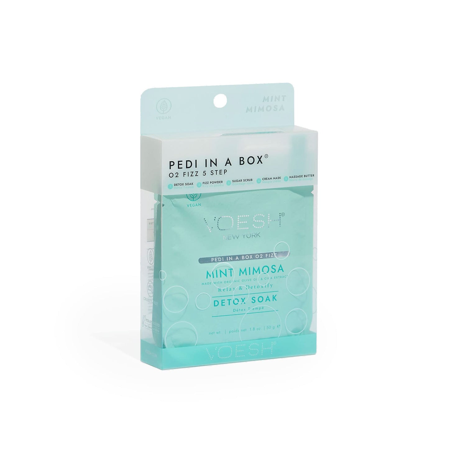 VOESH Pedi in a Box 02 Fizz Foot Treatment, Mintmosa, 5-Step