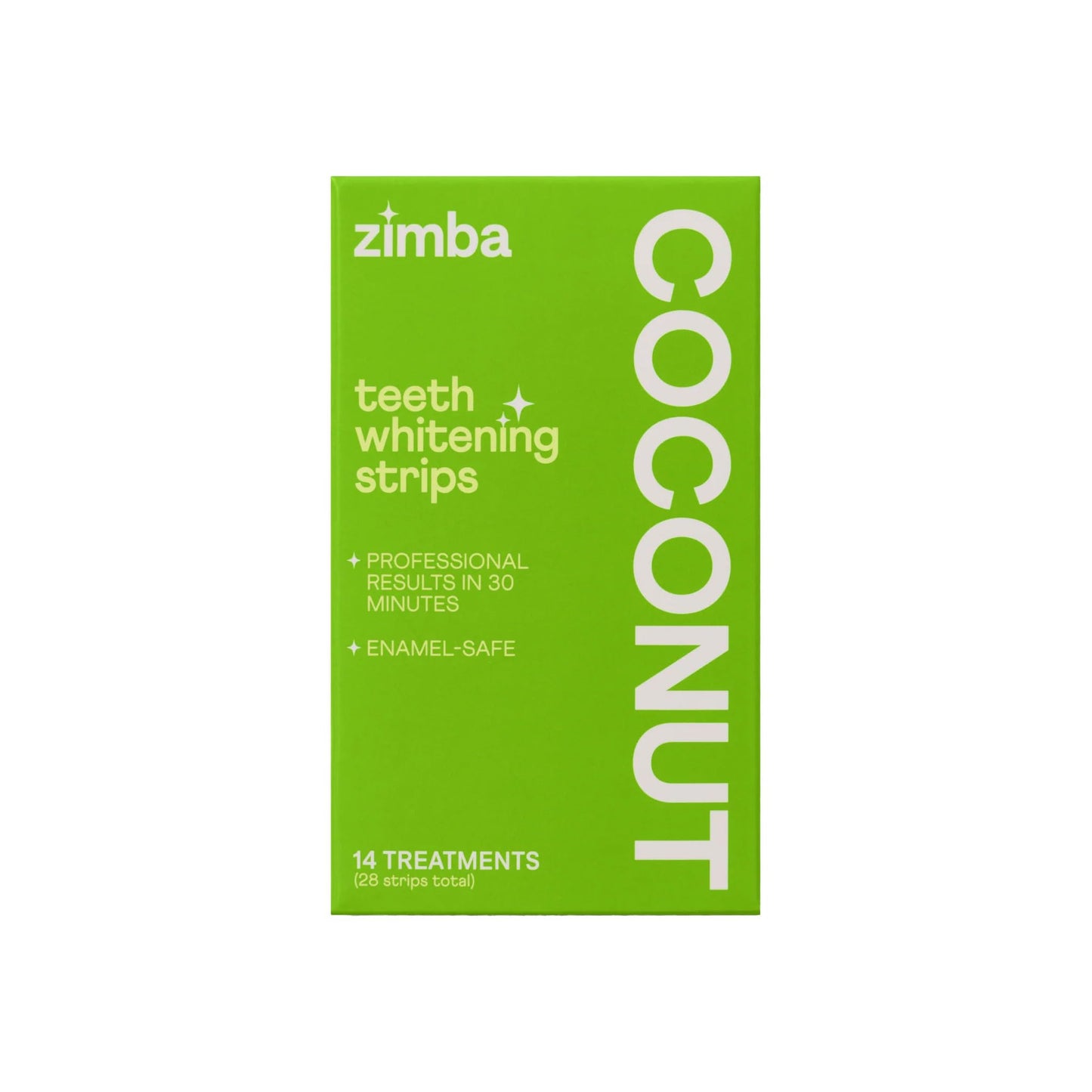 Zimba Coconut Flavored Teeth Whitening Strips 14 Day Treatment Coconut