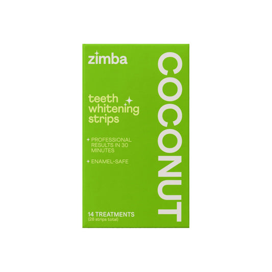 Zimba Coconut Flavored Teeth Whitening Strips 14 Day Treatment Coconut