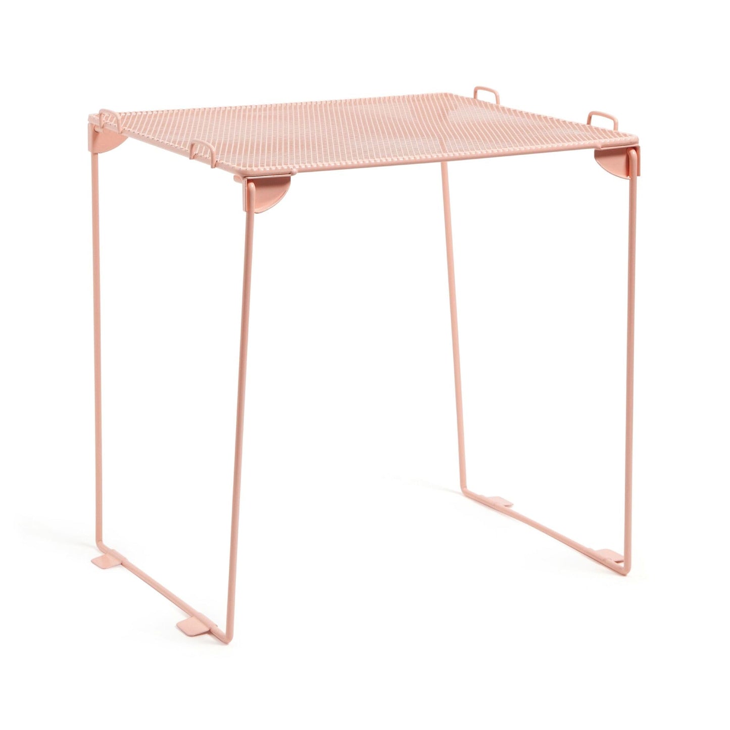 U Brands Mesh Locker Shelf, Peachy Pink, Stackable Organizer