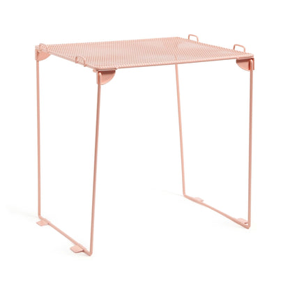 U Brands Mesh Locker Shelf, Peachy Pink, Stackable Organizer