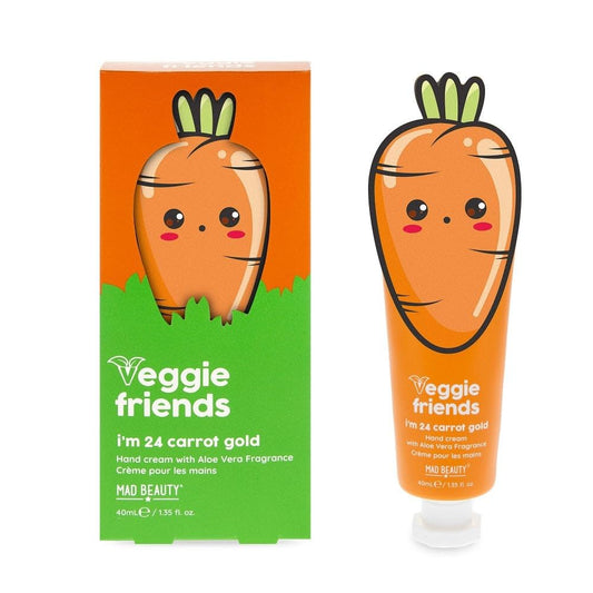 MAD Beauty Veggie Friends Carrot Hand Cream | Carrot Extract & Shea Butter | Soothing and Moisturizing | Aloe Vera Fragrance | Cruelty-Free *Damaged Box*