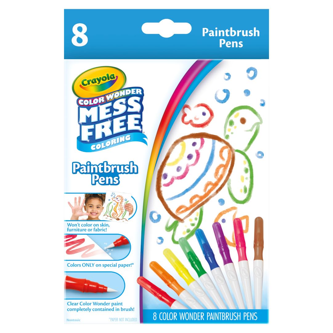Crayola Color Wonder Paintbrush Pens, Mess Free Paint Set for Kids, 8ct Refill, 3+
