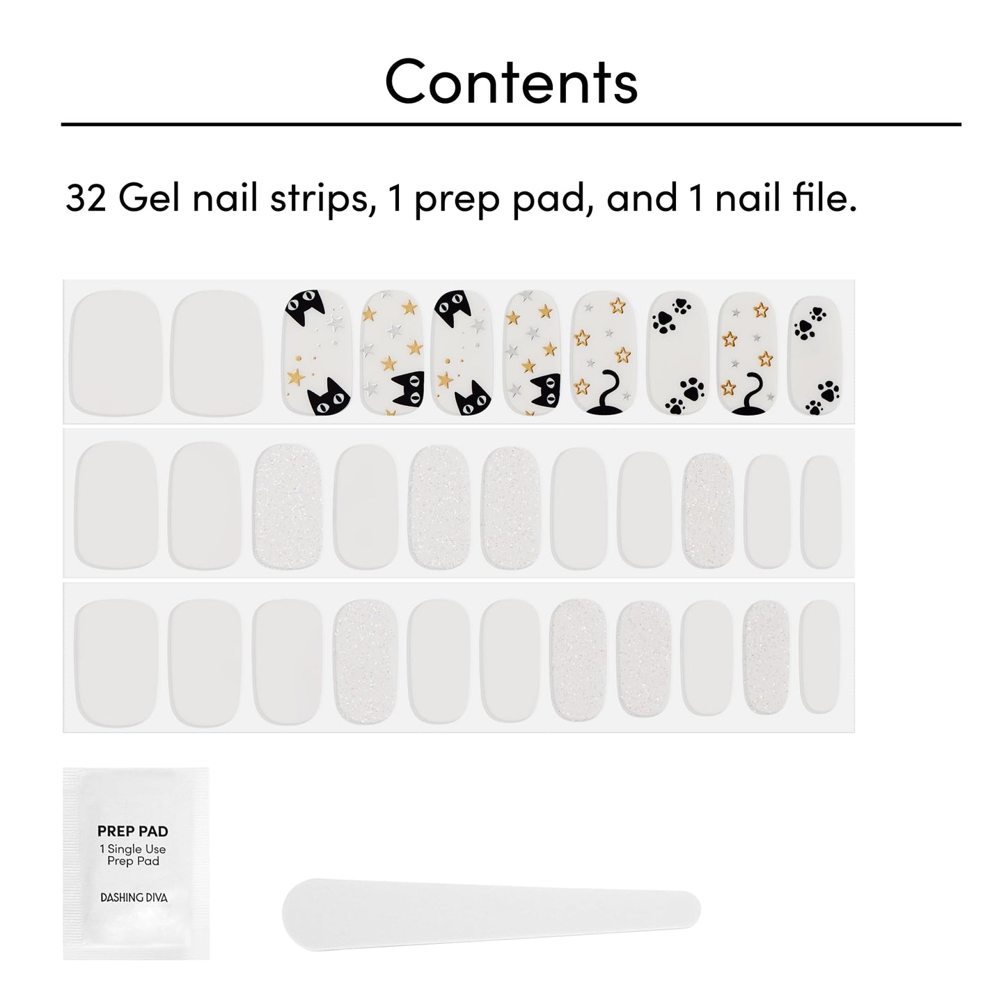 Dashing Diva Gloss Nail Strips - Tangled Up | UV Free, Chip Resistant, Long Lasting Gel Nail Stickers | Contains 32 Nail Wraps, 1 Prep Pad, 1 Nail File