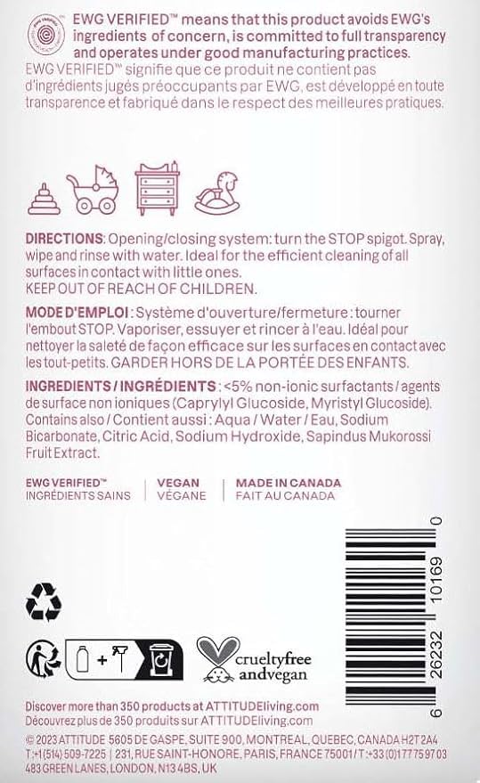 ATTITUDE Baby Leaves Toy & Surface Cleaner 27oz