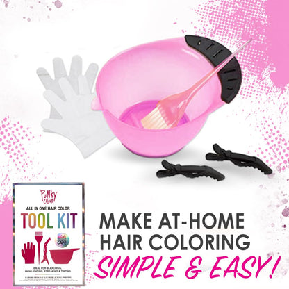 Punky Colour Hair Coloring Tools, Hair Bleach Kit - Hair Dye Kit with Dye Bowl, Color Brush, Gloves & Clips, Coloring & Bleaching Accessories