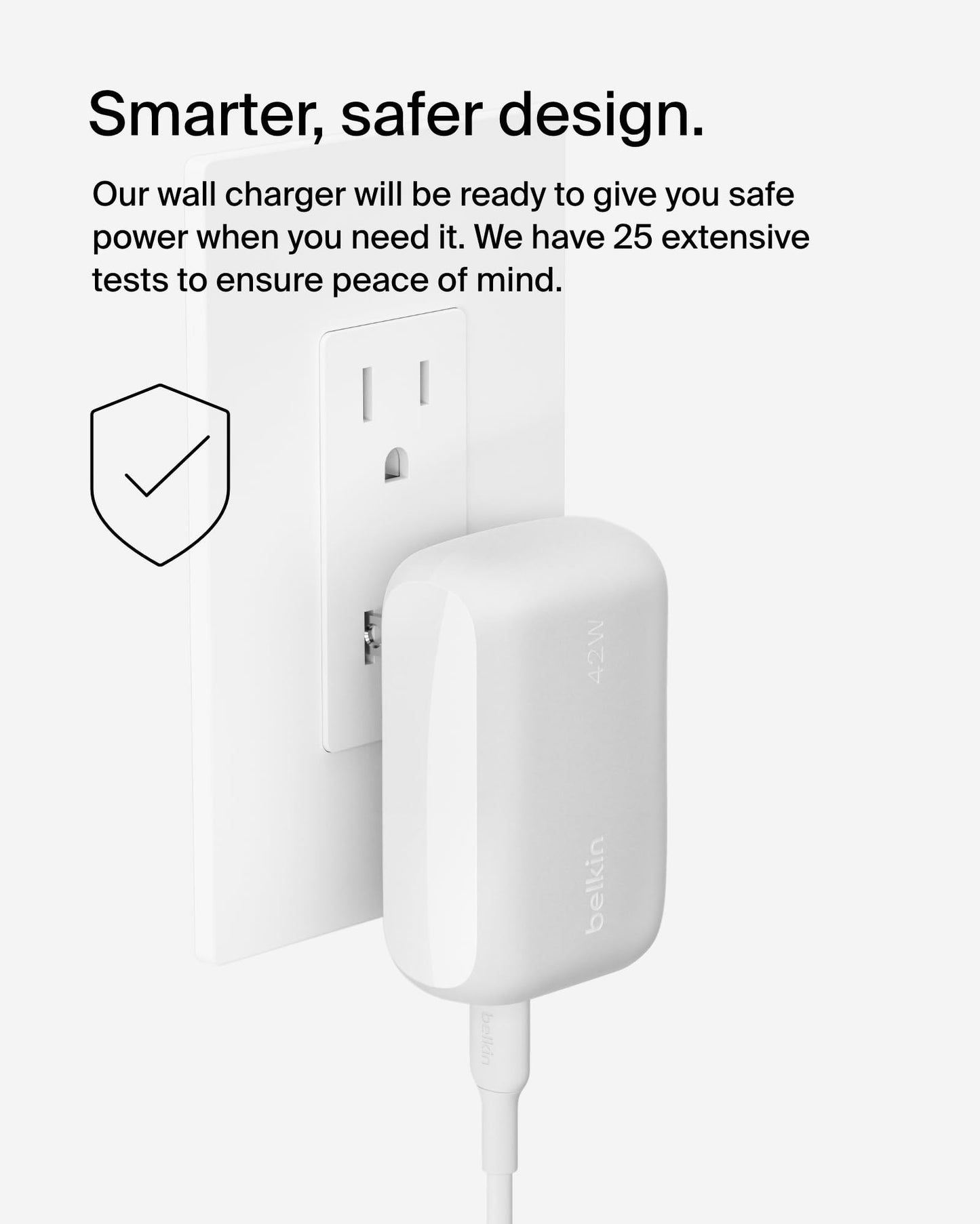 Belkin 42W USB C and USB A Charger Block, USB C to C Cable Included