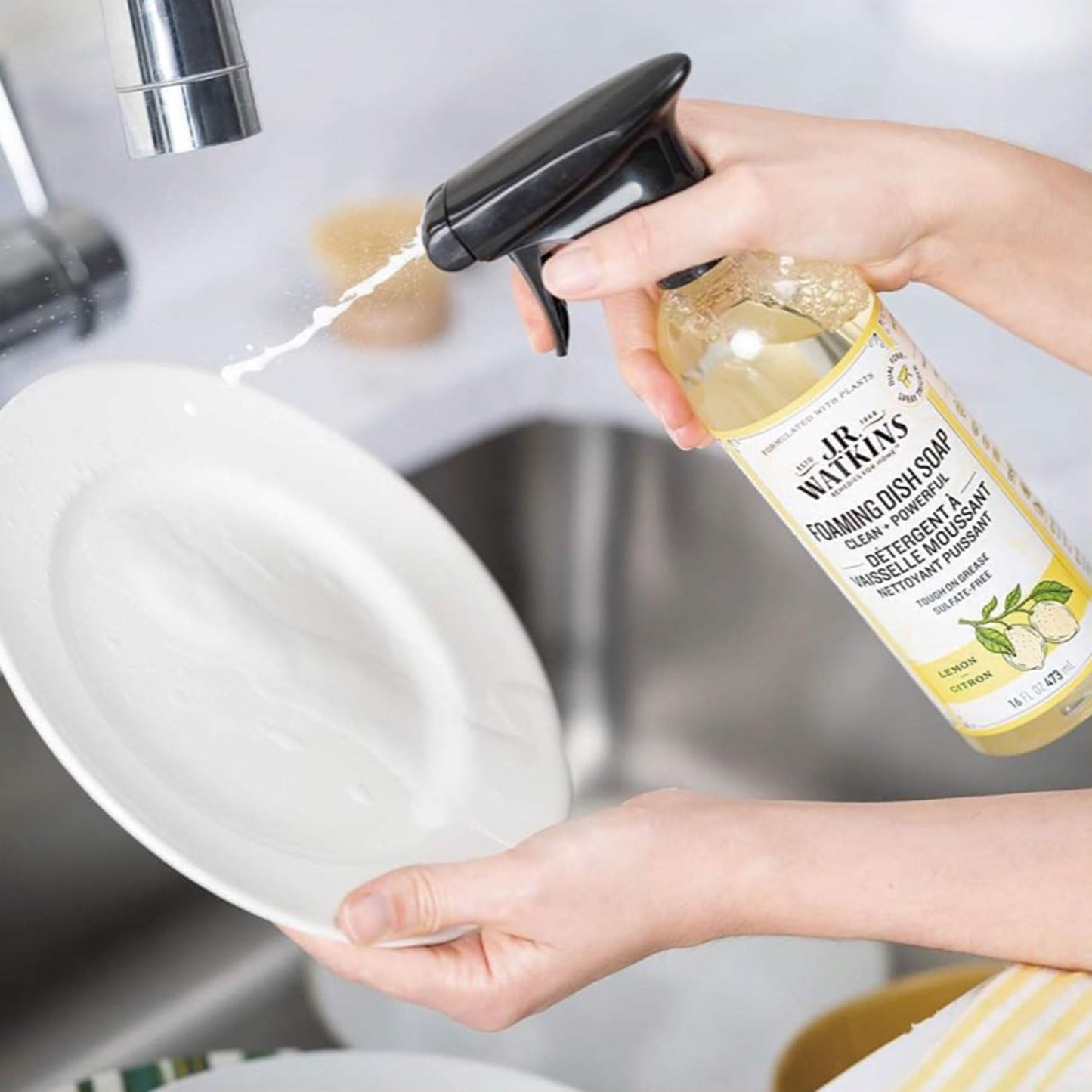 J.R. Watkins Foaming Dish Soap Lemon 16 oz