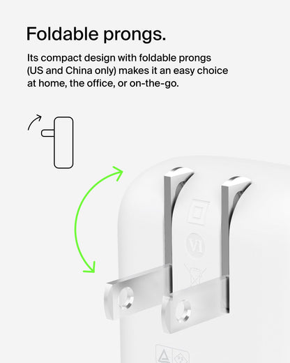 Belkin 42W USB C and USB A Charger Block, USB C to C Cable Included