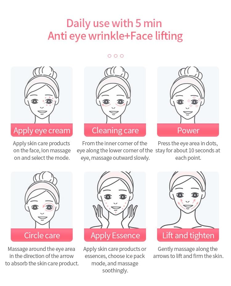 Eye Massager Wand with Heat and Cooling Electric Ice Roller For Face Vibrating